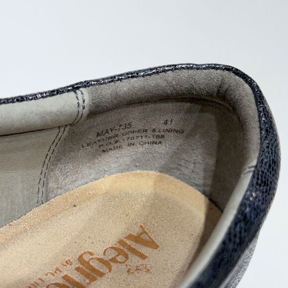 Alegria Women's Jan Mary Jane Wedge Silver Sparkle Leather ~ Size 10.5 (41EU) - Picture 7 of 14